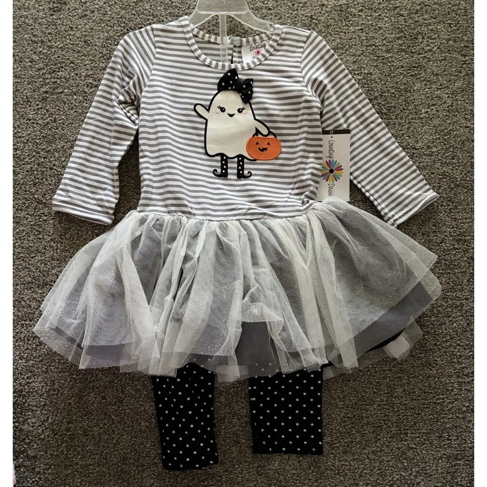 Girls Ghost Halloween Outfit Size 3T NWT